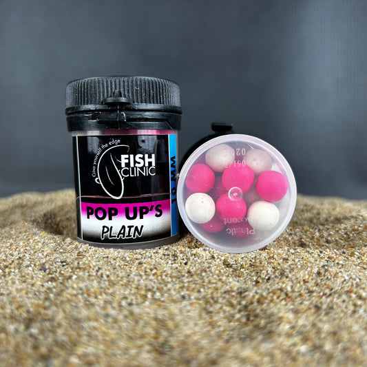 Fish Clinic: Plain, Pop Ups, 10mm, 2-Tone, Pink & White