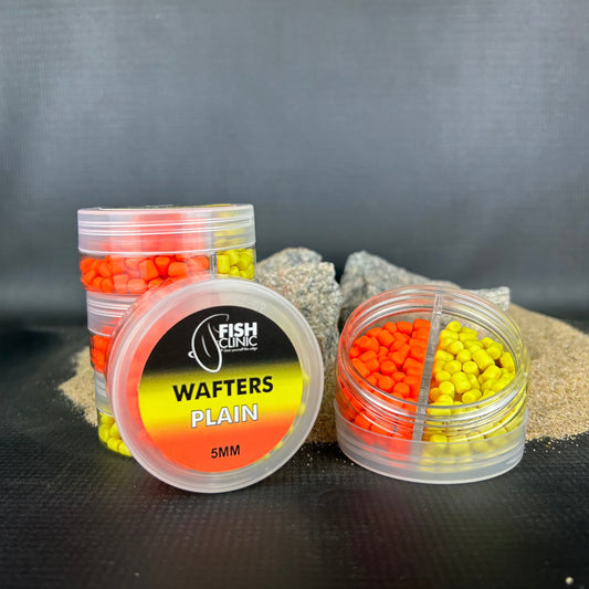 Fish Clinic: Plain Wafters, 5mm, 2-Tone, Orange & Yellow