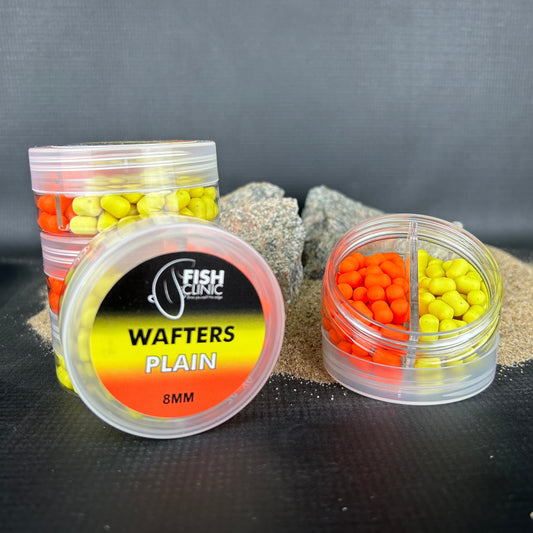 Fish Clinic: Plain Wafters, 8mm, 2-Tone, Orange & Yellow