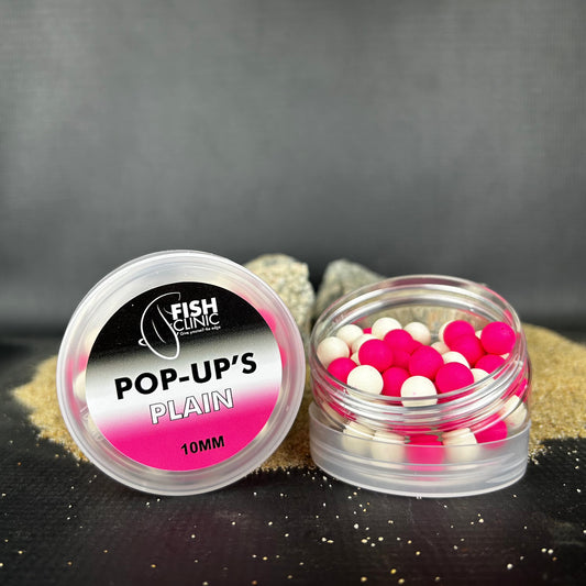 Fish Clinic: Plain Pop-Ups, 10mm, 2-Tone, Pink & White