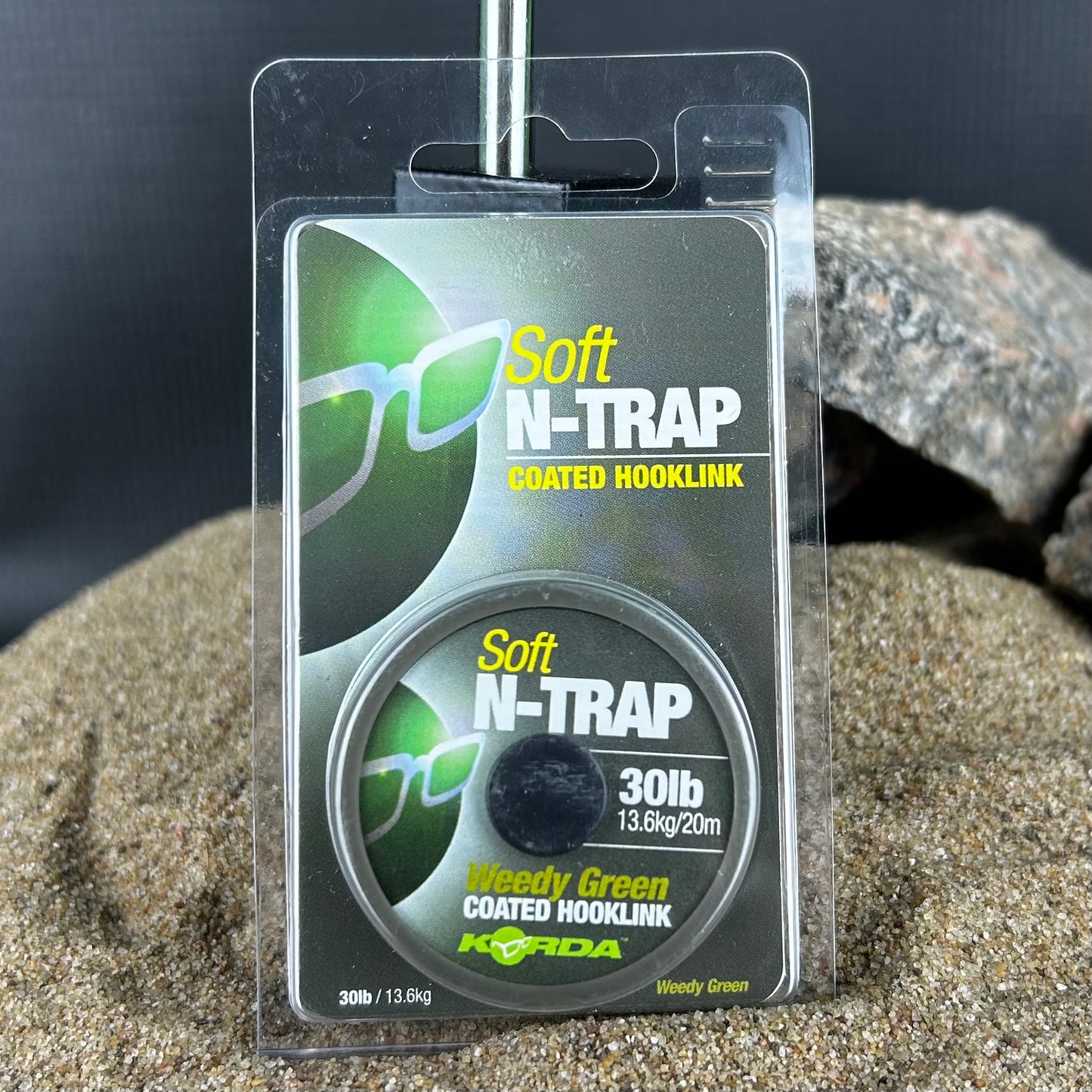 Korda: Soft N-Trap Weedy Green Coated Hooklink 30lbs, 20m