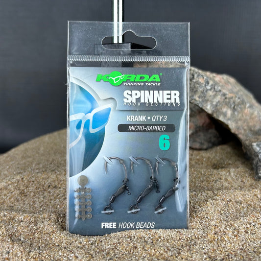 Korda: Ready Made Spinner Hook Section, Krank, #6, Qty3