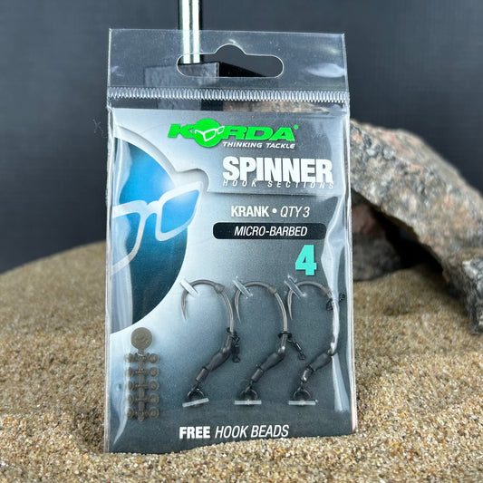 Korda: Ready Made Spinner Hook Section, Krank, #4, Qty3