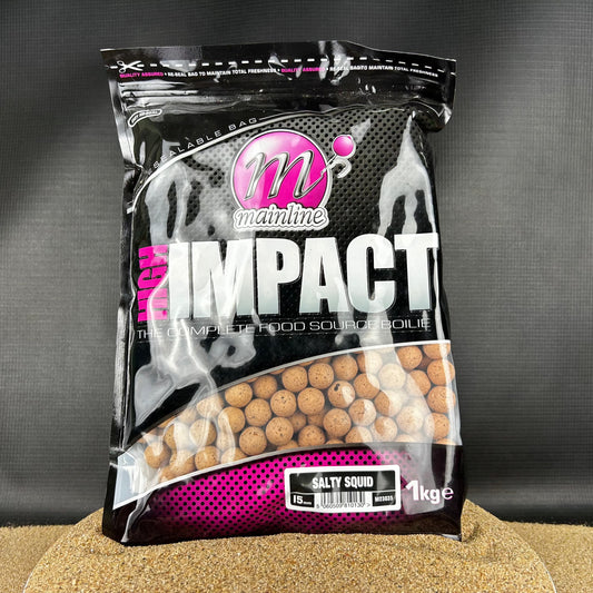 Mainline: Salty Squid, High Impact Boilies, 1kg, 15mm