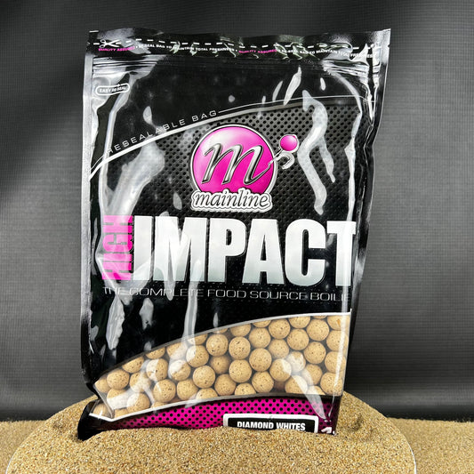 Mainline: Diamond Whites, High Impact Boilies, 1kg, 15mm